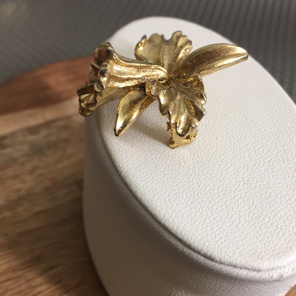 Vtg Orchid Brooch - image 4
